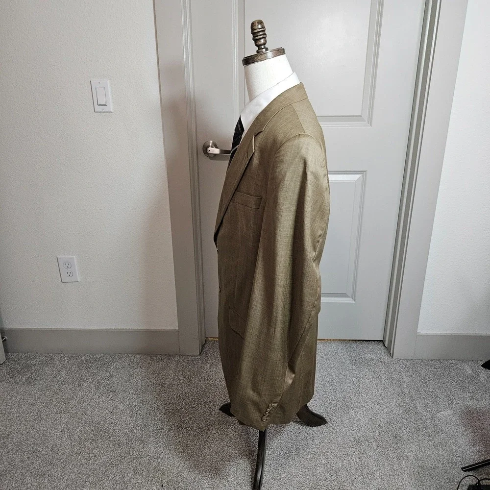 Jack Victor 48 XL Extra Long Wool Suit Blazer Jacket‎ Men Super 100's Tan